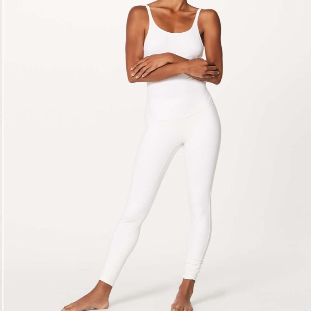 LULULEMON white Awakening Tight Taryn Toomey Collection